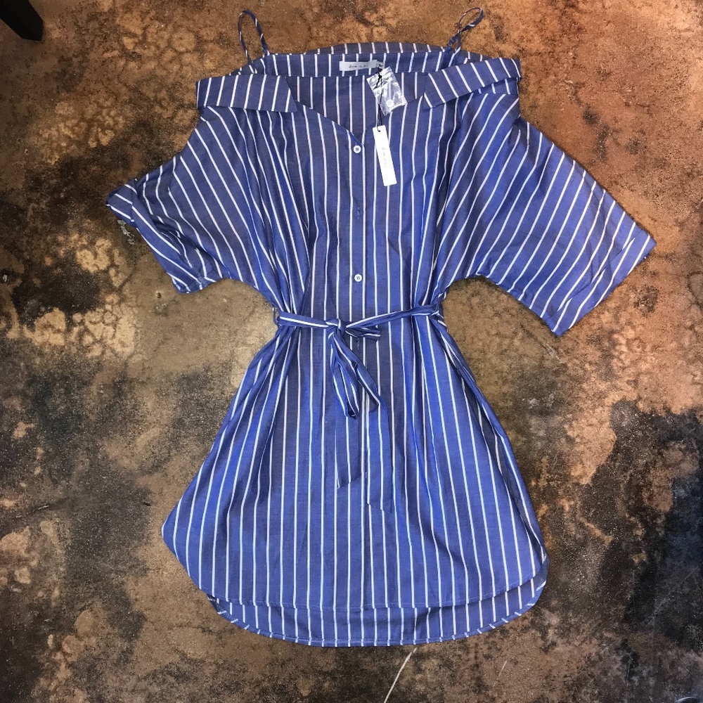NWT! Ark. & Co. blue with white striped dress - Picture 1 of 7