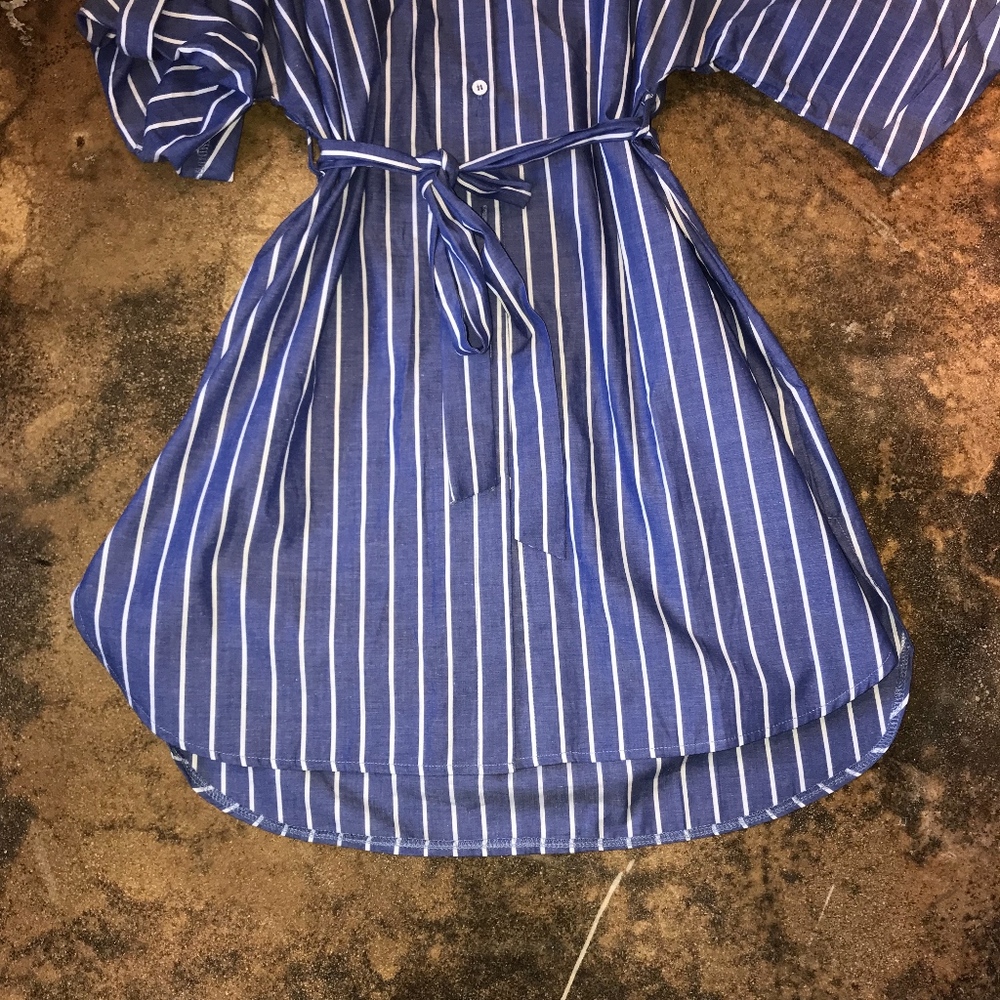 NWT! Ark. & Co. blue with white striped dress - Picture 7 of 7