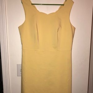 Yellow scalloped cocktail dress sleeveless plus