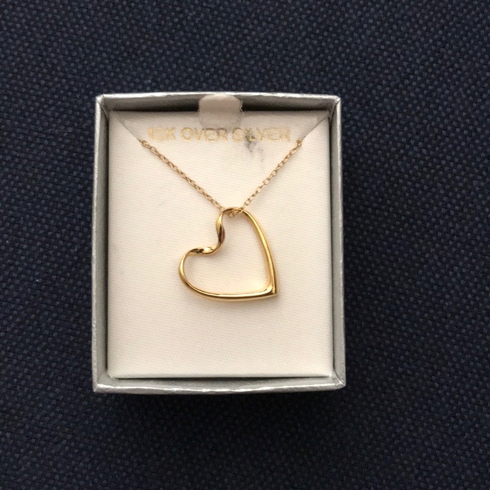 Brand new! 18k Over Silver Heart Necklace