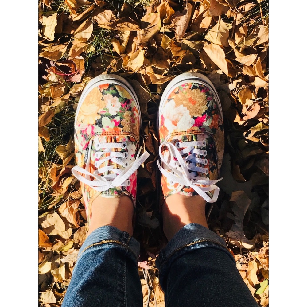 7.5 size VANS Multi-Floral Print Canvas Shoes