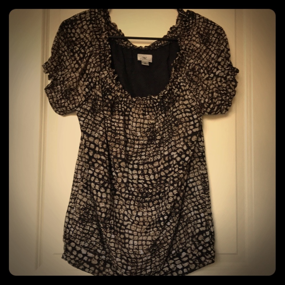 Animal print ruffled blouse