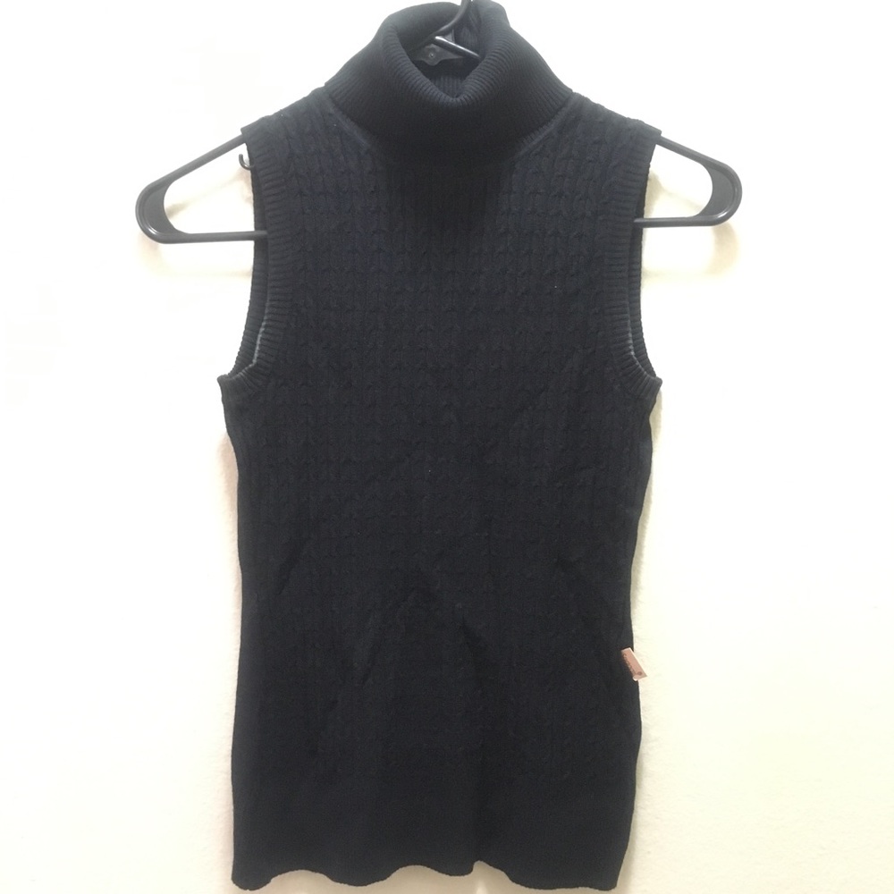 Soda Girl Black Sleeveless Turtleneck