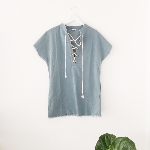 Dresses & Skirts - Denim Lace Up Dress