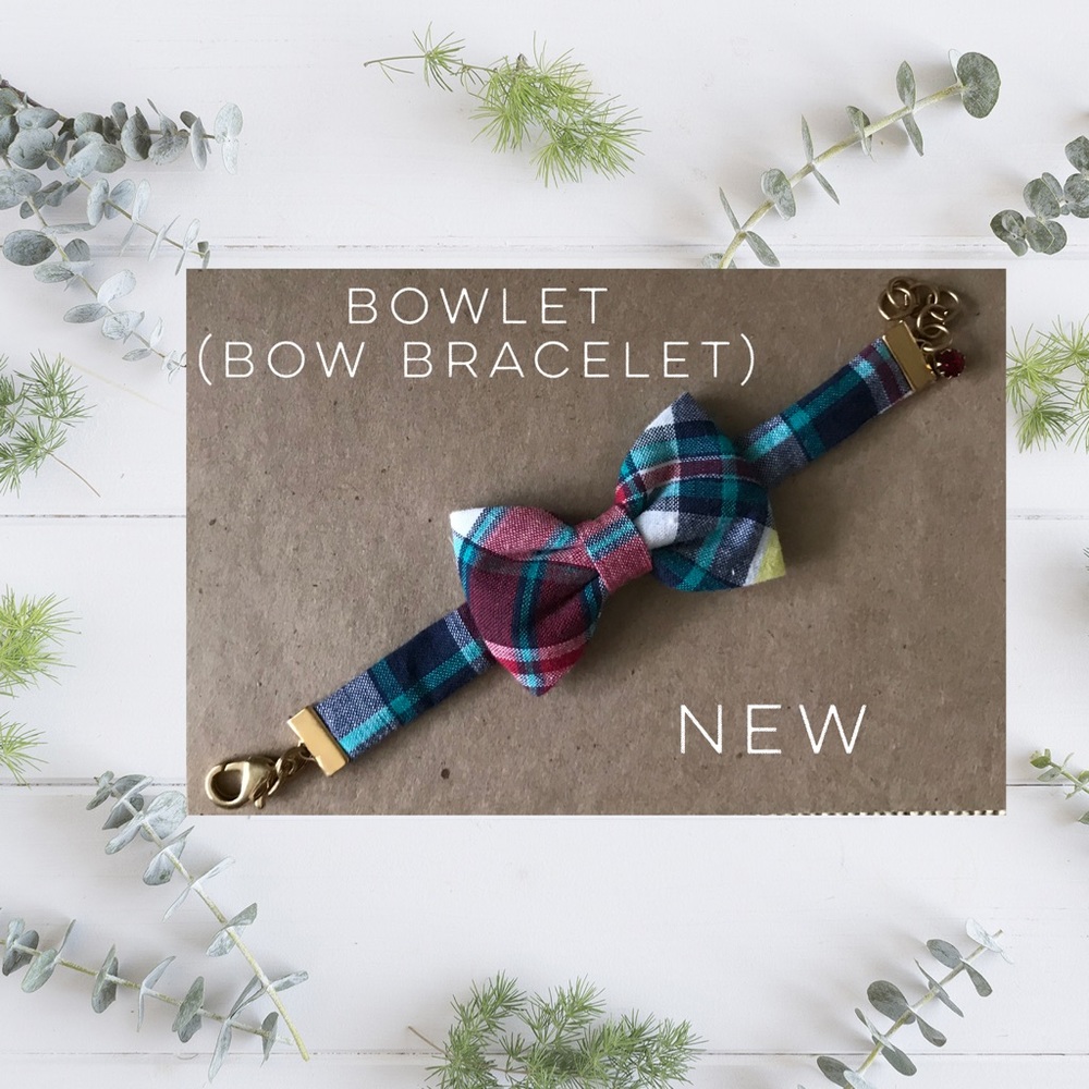 Bow Bracelet in Madras Plaid