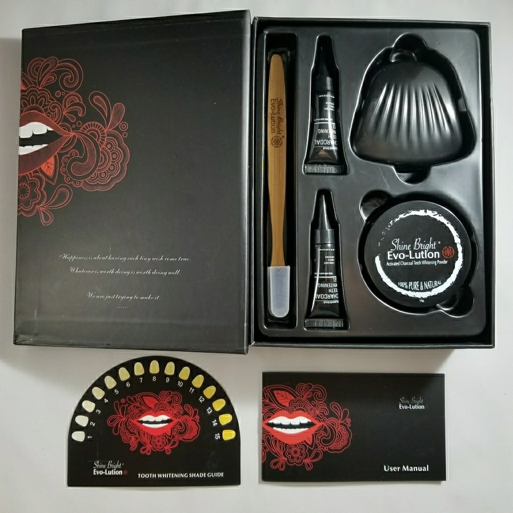Coconut Activated Charcoal Teeth Whitening Kit