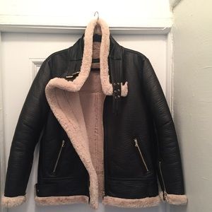 Zara Aviator Motorcycle Oversized Jacket Size L