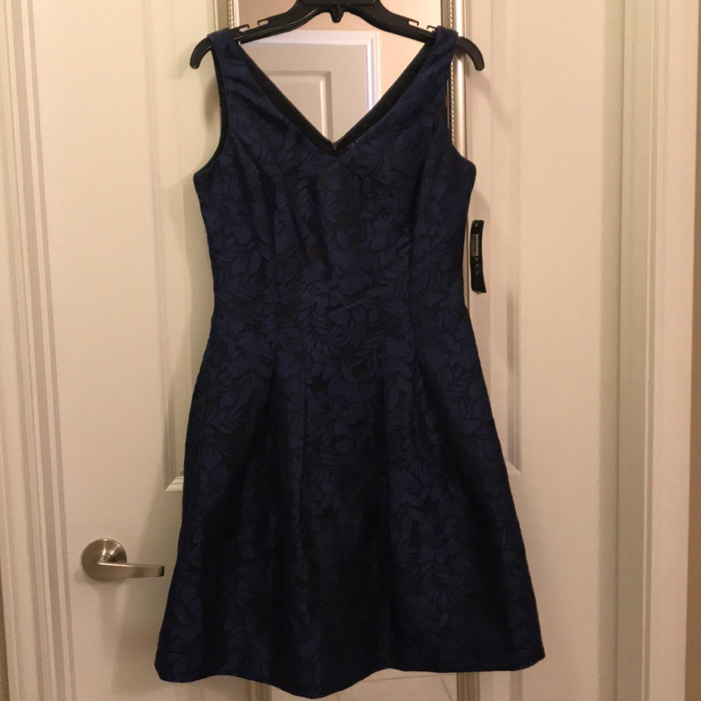 NWT Ralph Lauren black and navy a-line dress