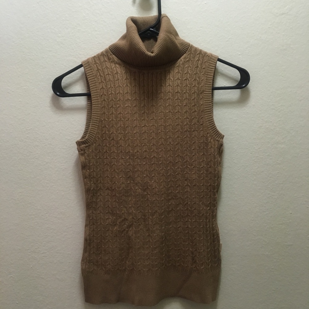 Soda Girl Brown Sleeveless Turtleneck