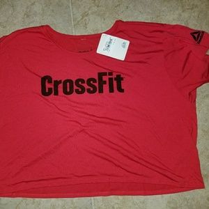 NWT REEBOK CROSSFIT SZ XL CROPPED OVERSIZED TEE