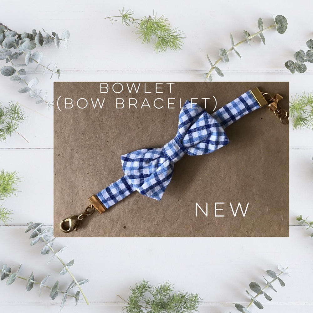 Bow Bracelet in Blue Check
