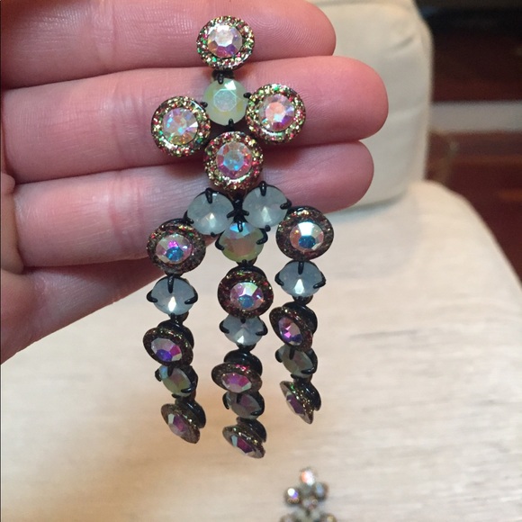 J. Crew Black and Crystal Chandelier Earrings - Picture 2 of 2