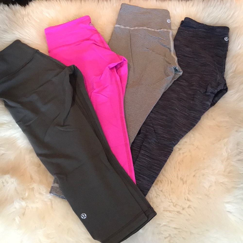 4 pair of lululemon size 6 lion crops