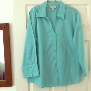 Tiffany blue blouse - great for work or weekends