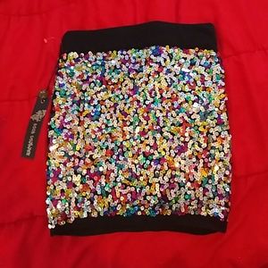 Sequin mini skirt