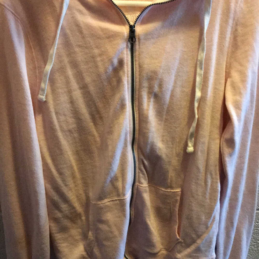 Kohl’s baby pink zip up hoodie with thumb inserts