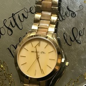 Gold Michel kors Watch- needs new battery