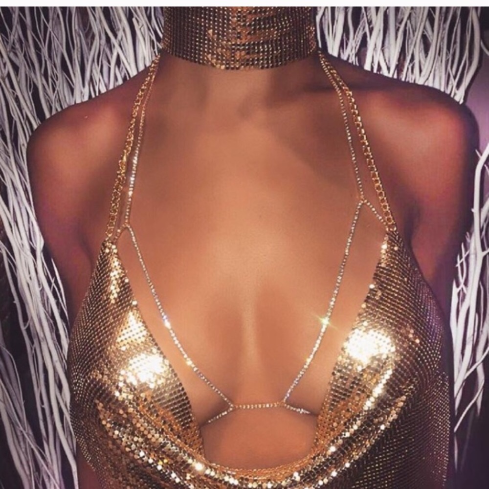 Diamond Party  Gold Club Bra