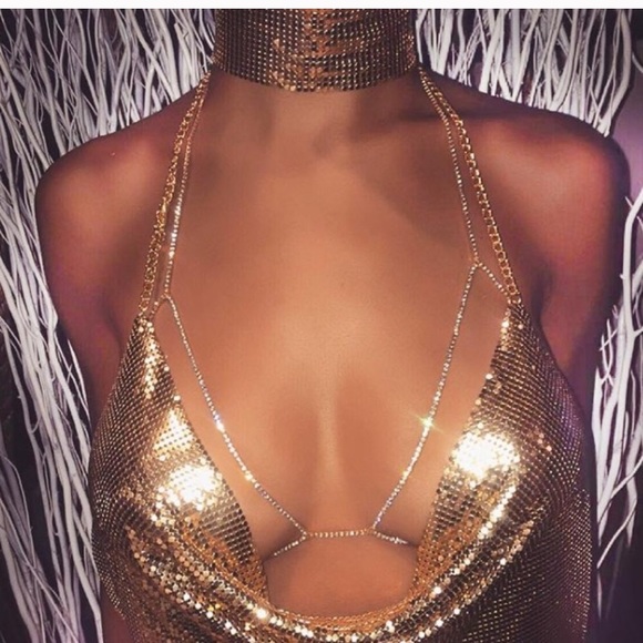 Diamond Party  Gold Club Bra - Picture 1 of 7