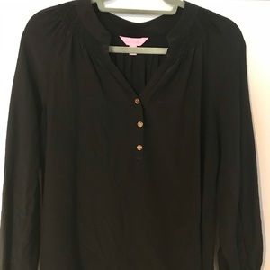 Gorgeous Lilly Pulitzer silk shirt w/gold buttons!
