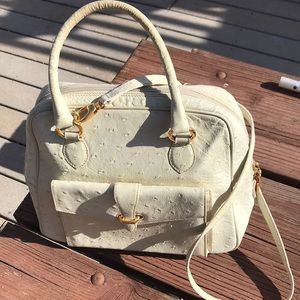 BRUNO MAGLI OSTRICH LEATHER HANDBAG