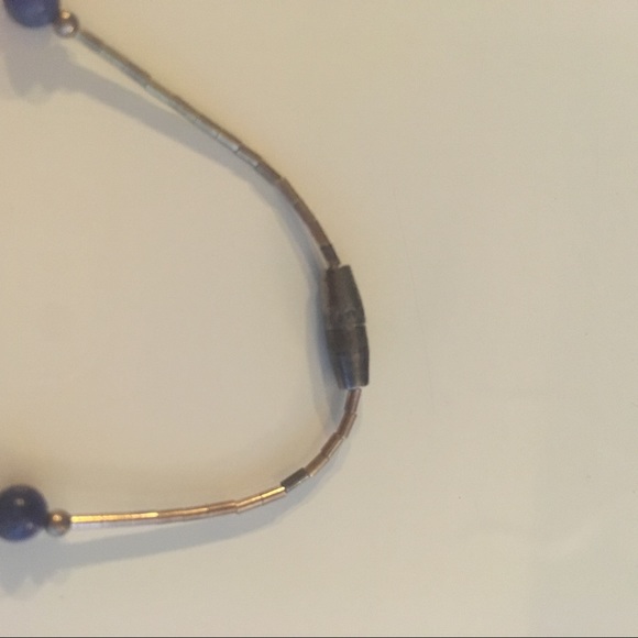 Silver lapis lazuli short necklace - Picture 4 of 4