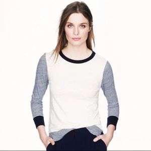 J Crew Blue and White Baseball Painter Tee-Shirt