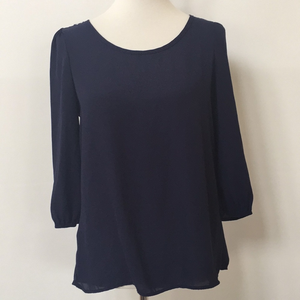 Bella D Navy Blouse