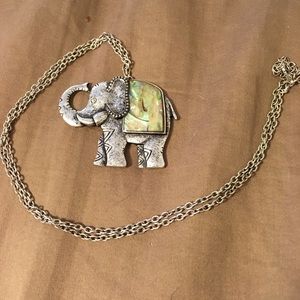 Opal elephant necklace