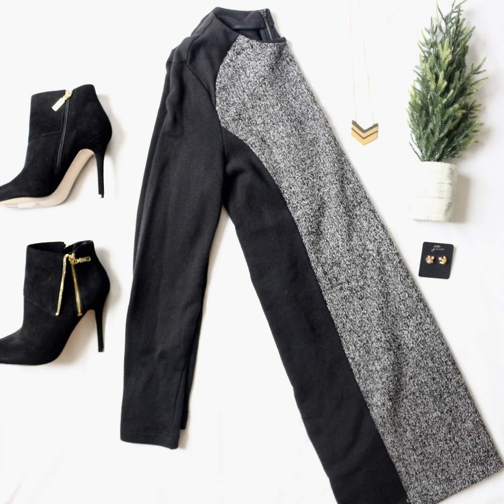 Lou & Grey Sweater Dress Black and Gray