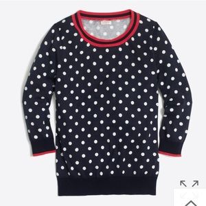 NWT J Crew Factory Tipped polka-dot sweater Sz M