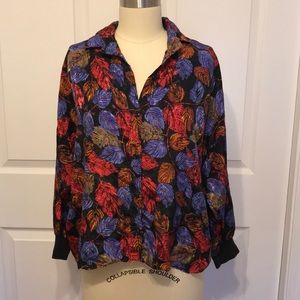 Vintage Dolphin Sportswear Printed Blouse