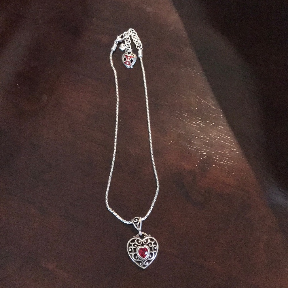 Brighton red heart necklace with red dress clasp