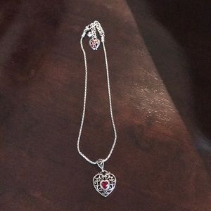 Brighton red heart necklace with red dress clasp