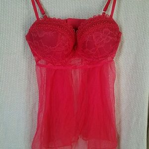 Victorias secret Holiday Red sheer teddy