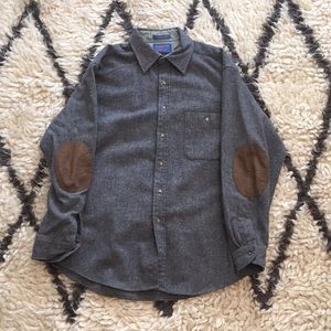 Men’s Pendleton grey wool button down - sz L