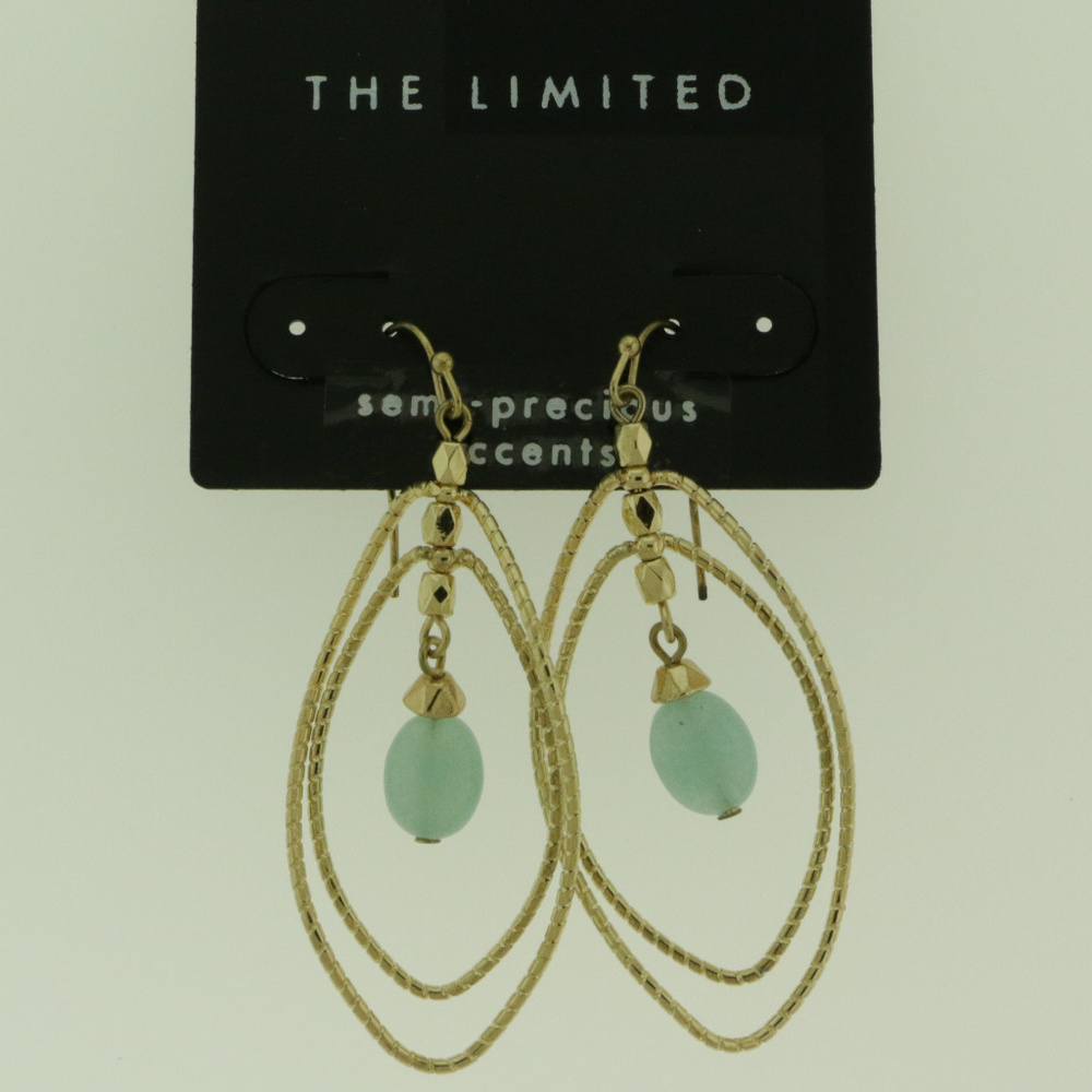 NWT Gold dangle with blue semi precious LTDE40 - Picture 4 of 7