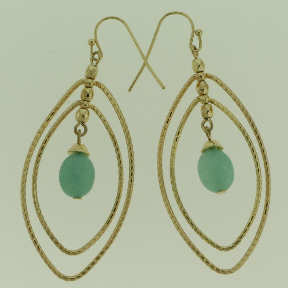 NWT Gold dangle with blue semi precious LTDE40 - Picture 5 of 7