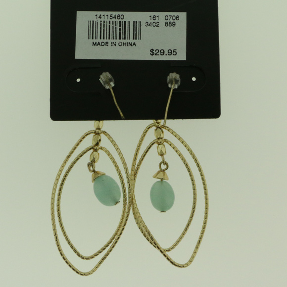 NWT Gold dangle with blue semi precious LTDE40 - Picture 3 of 7
