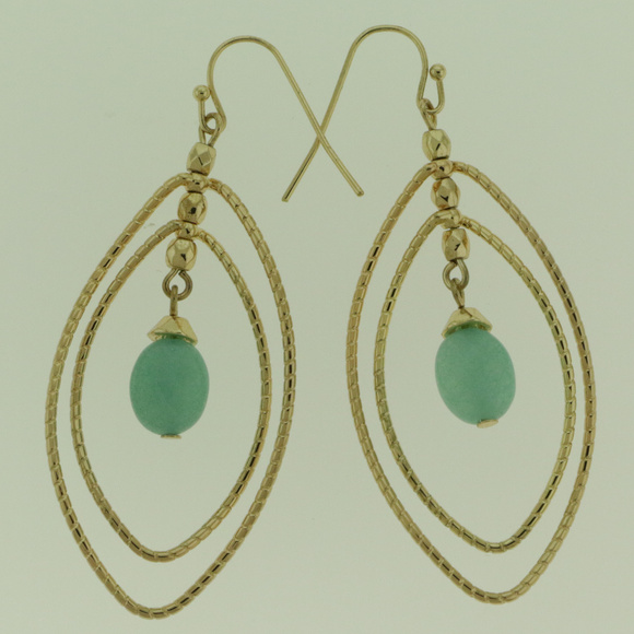 NWT Gold dangle with blue semi precious LTDE40 - Picture 5 of 7