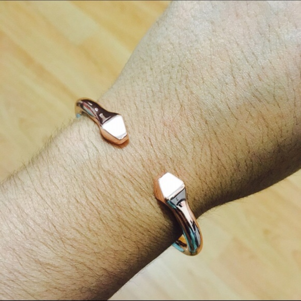Lisa Freede Rose Gold Solid Stud Hinged Bracelet
