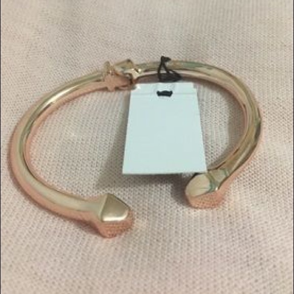 Lisa Freede Rose Gold Solid Stud Hinged Bracelet - Picture 3 of 4