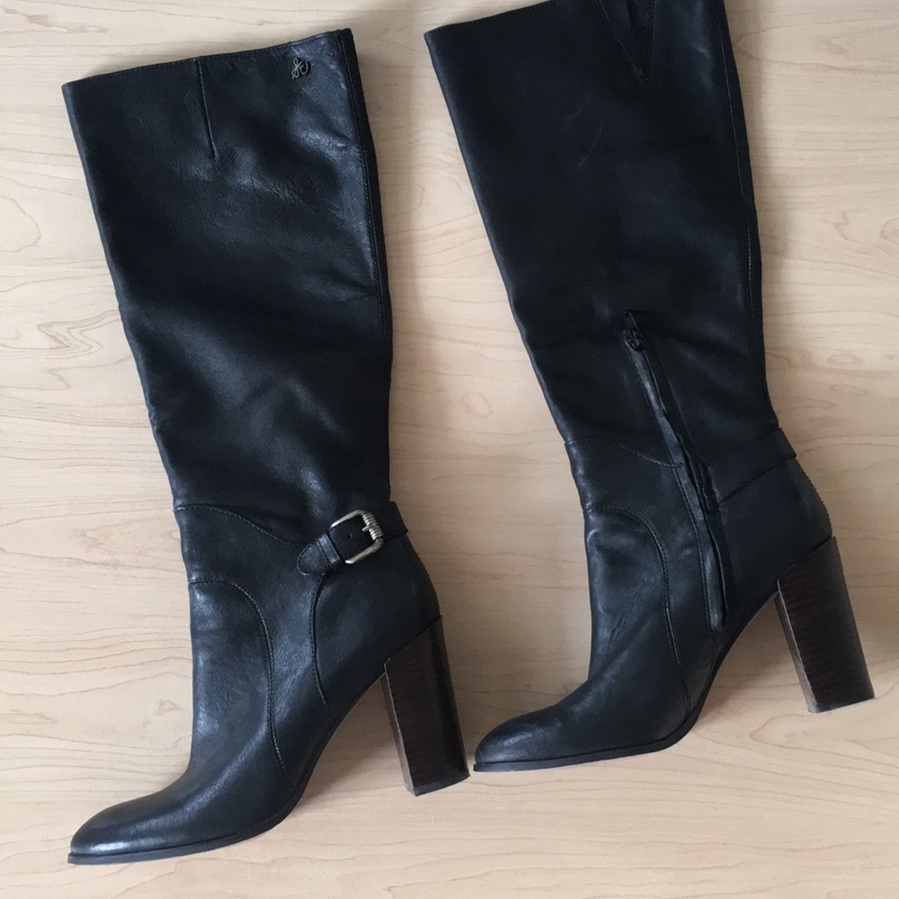 Sam Edelman “Lucy” Leather Heeled Boots