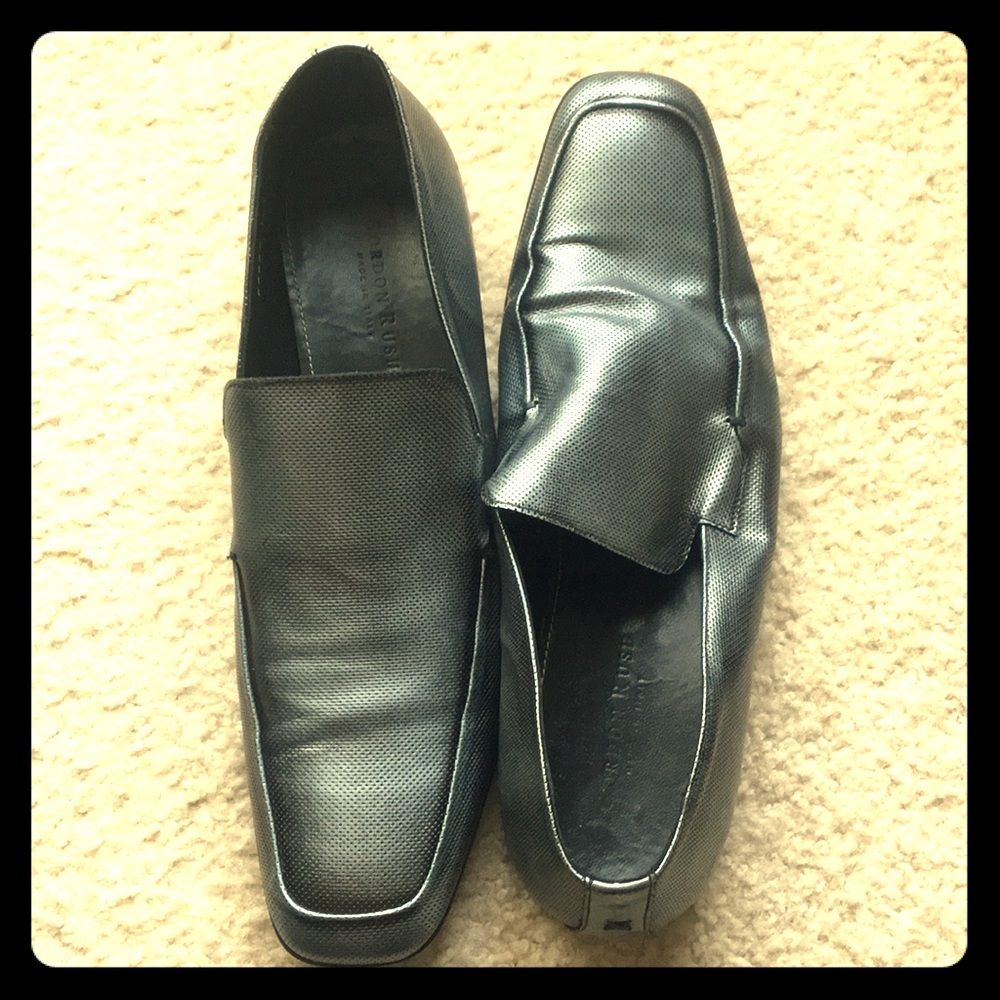 Gordon Rush 10.5 men’s loafers silver metallic