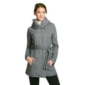 Grey fleece wrap jacket
