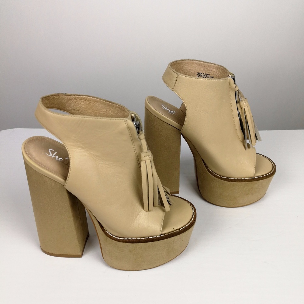 Shellys London Tan Sandal High Heels Leather