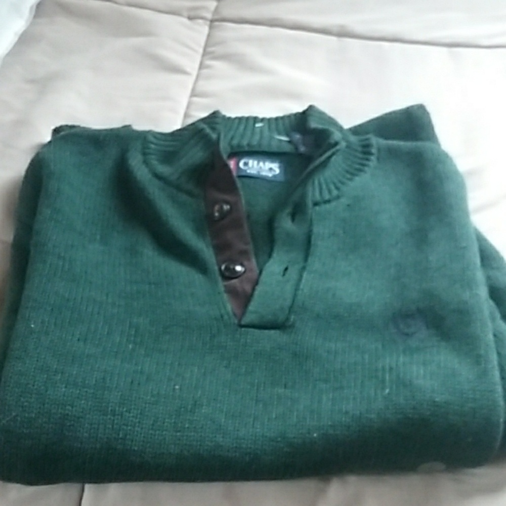 Forest green sweater with elbow patches