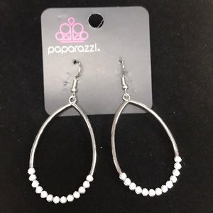 Silver and white earrings!