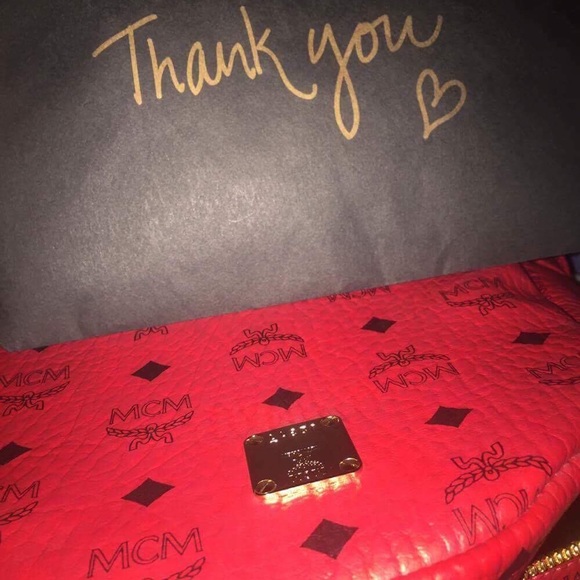 MCM Ruby Red Medium Backpack
