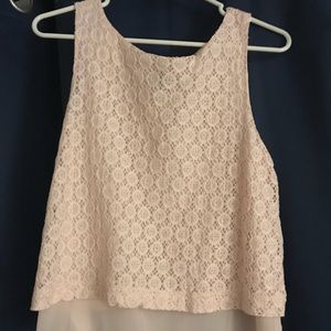 Pale pink lace tank